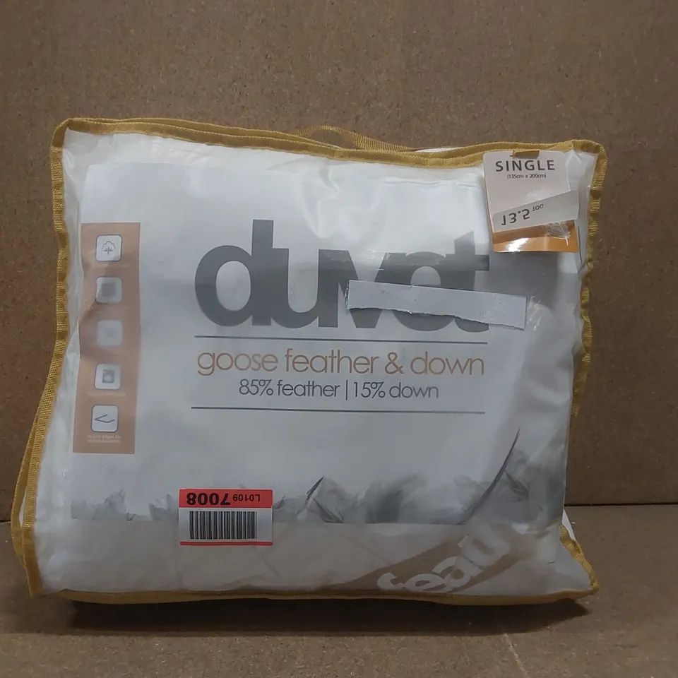 BAGGED GOOSE FEATHER & DOWN SINGLE DUVET