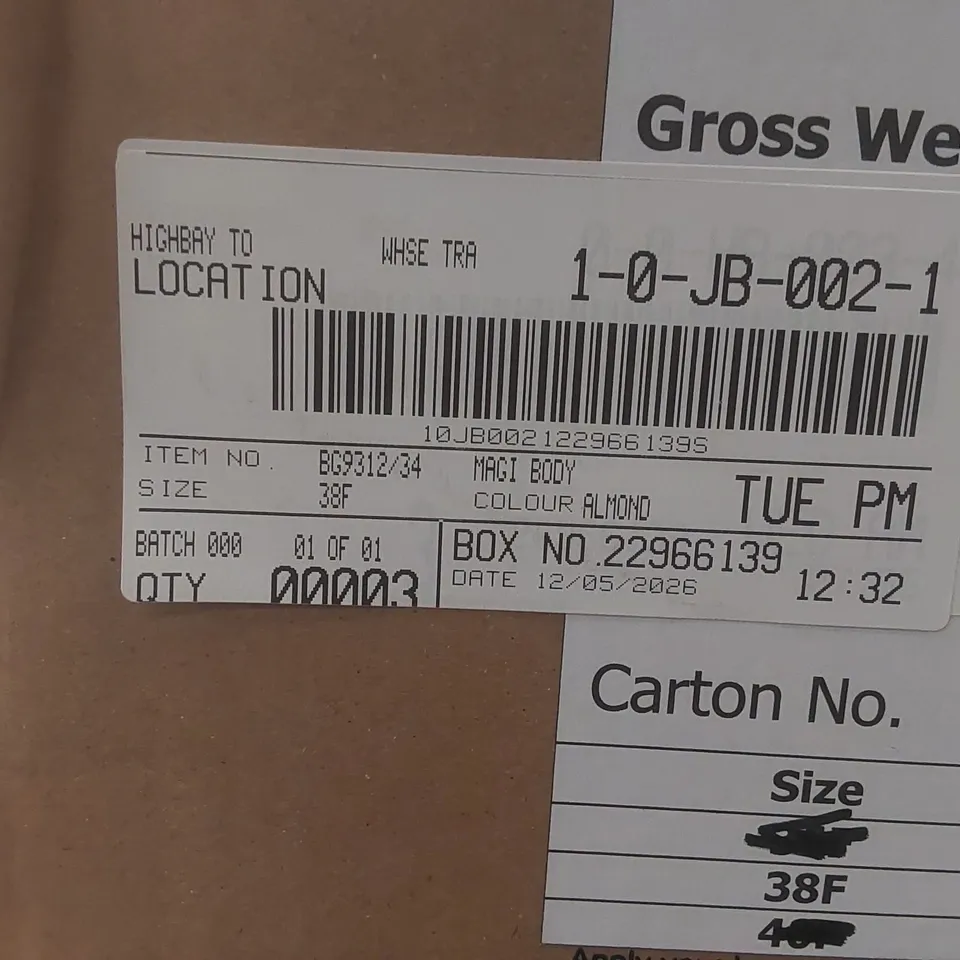 BOX CONTAINING APPROXIMATELY 3x BRAND NEW MAGISCULPT ALMOND BODYSUITS - SIZE 38F