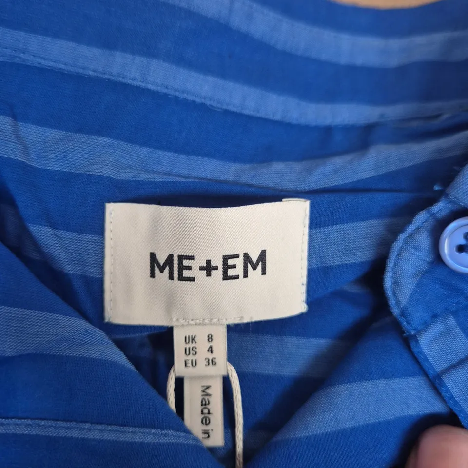 ME+EM BLUE STRIPED SHIRT DRESS – UK 8 (US 4, EU 36)