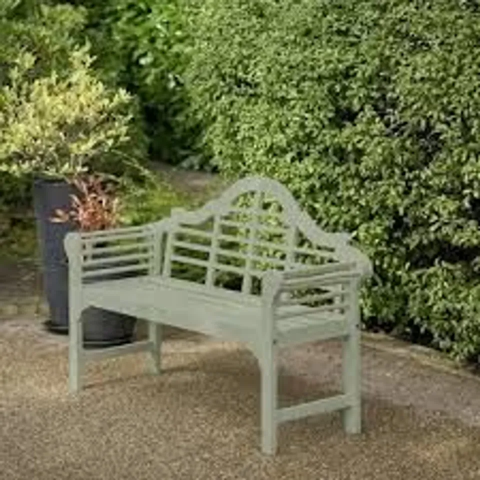 BOXED GREENHURST LUTYENS STYLE GARDEN BENCH - GREEN (1 BOX)