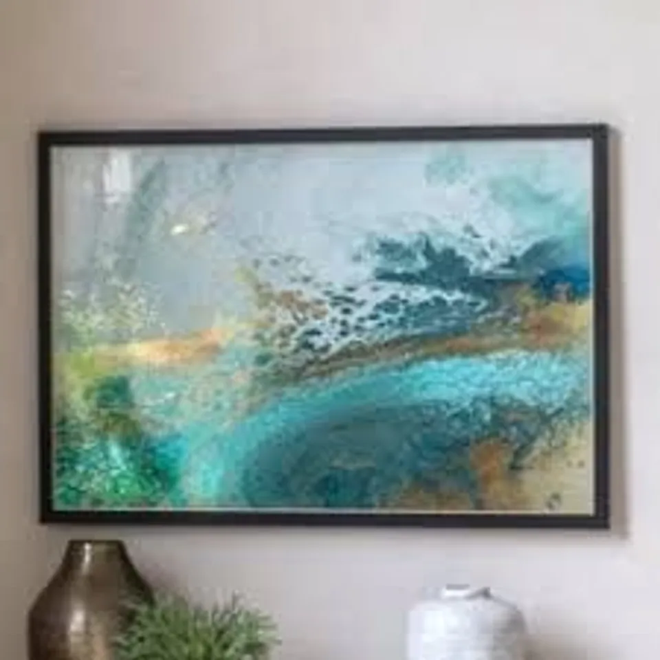 BOXED LAGOON FRAMED CANVAS 1200x800mm