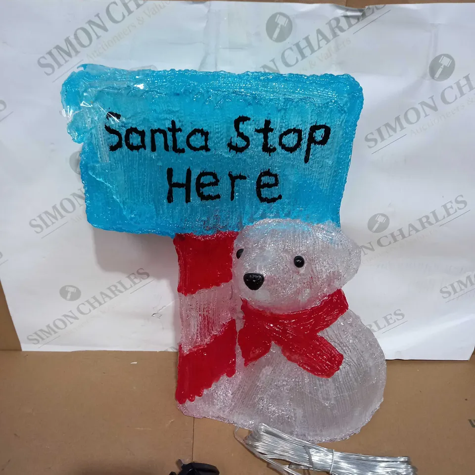 JOHN LEWIS 36.5CM POLAR BEAR WITH TIMER ICE WHITE LEDS