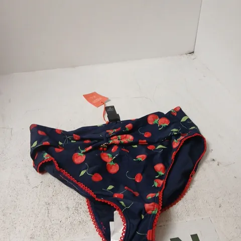 WOMEN'S NAVY CHERRY PRINT BIKINI BOTTOMS – UK 16 (EU 44)