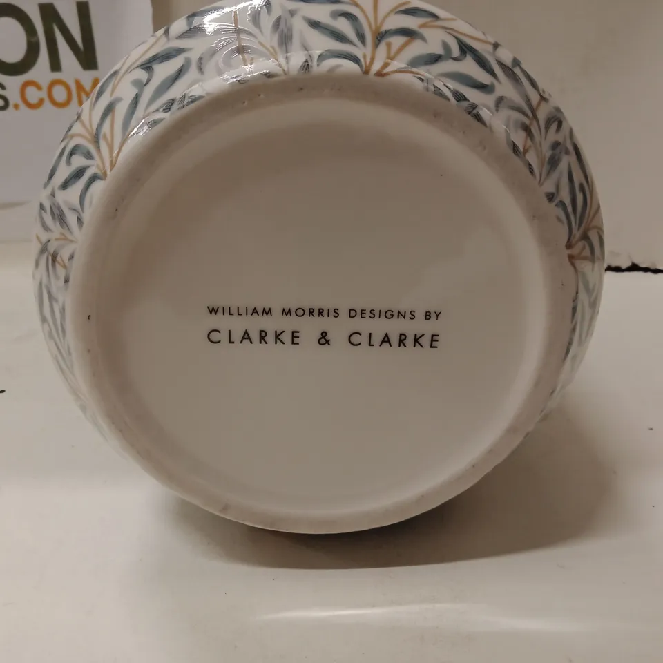 UNBOXED WILLIAM MORRIS DESIGNS BY CLARKE & CLARKE CERAMIC VASE