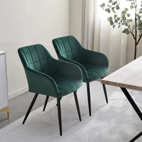 BOXED BLOOR DINING CHAIRS [SET OF 2] [VELVET] - GREY (1 BOX)