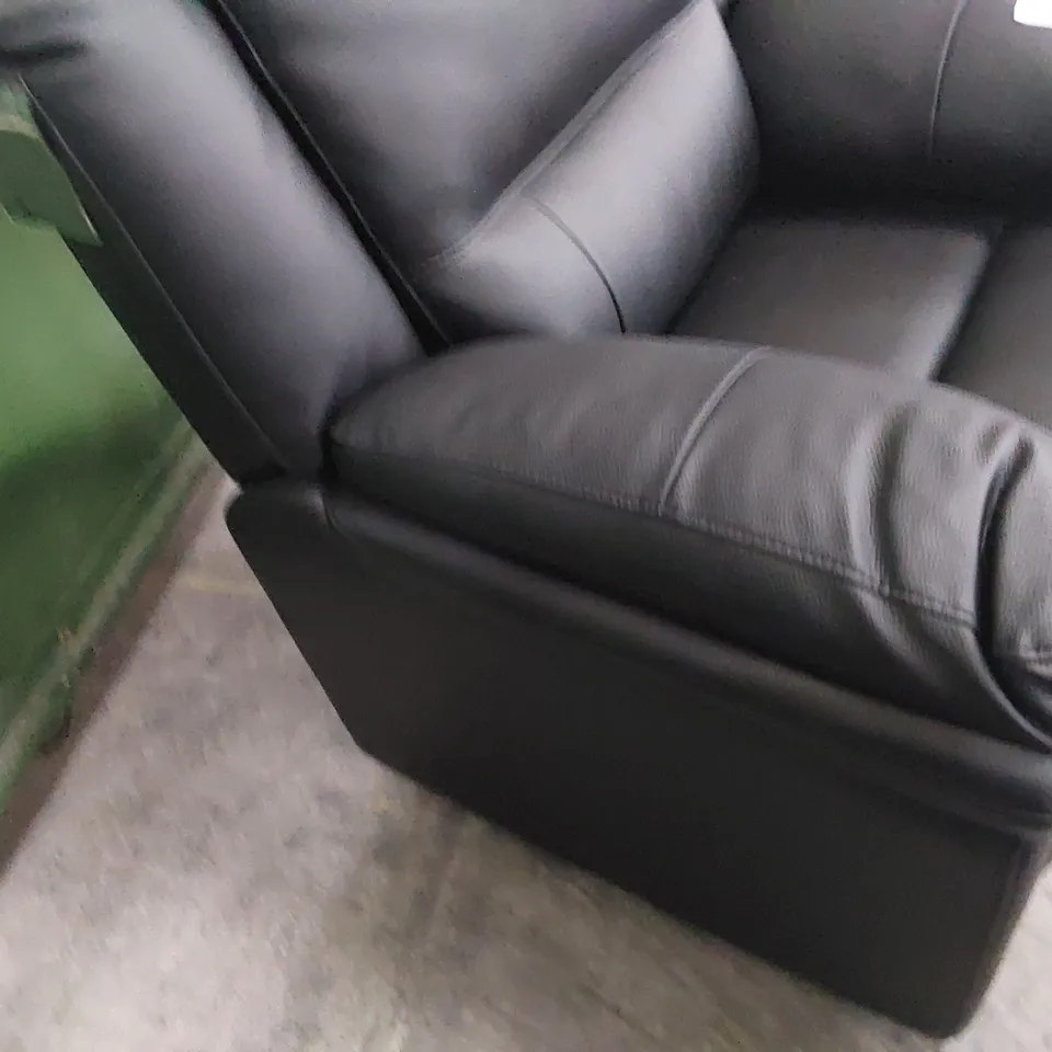 DESIGNER EASY CHAIR BLACK FAUX LEATHER 