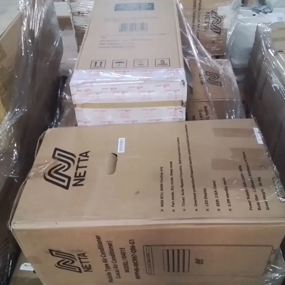 PALLET CONTAINING LARGE QUANTITY OF AIR CONDITIONING UNITS