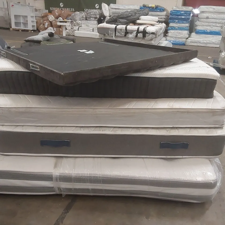 PALLET CONTAINING 4x ASSORTED MATTRESSES AND 1x HEADBOARD