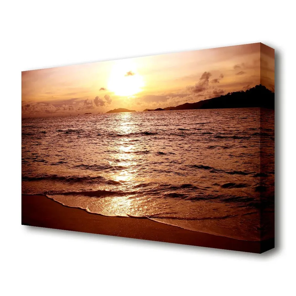 WRAPPED SUNSET BEACH SPARKLE SUNSET - WRAPPED CANVAS PRINT