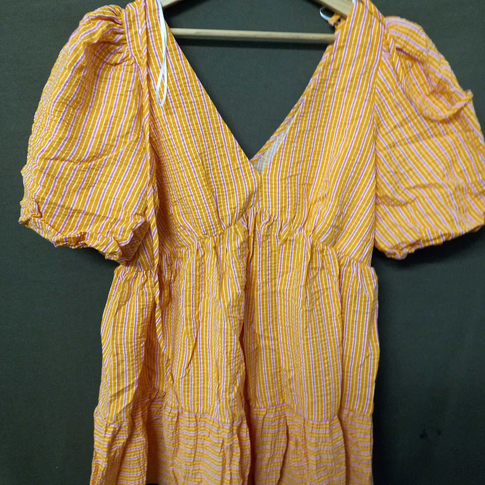 NOBODYS CHILD VIENNA MINI DRESS IN PINK/ORANGE - SIZE 14