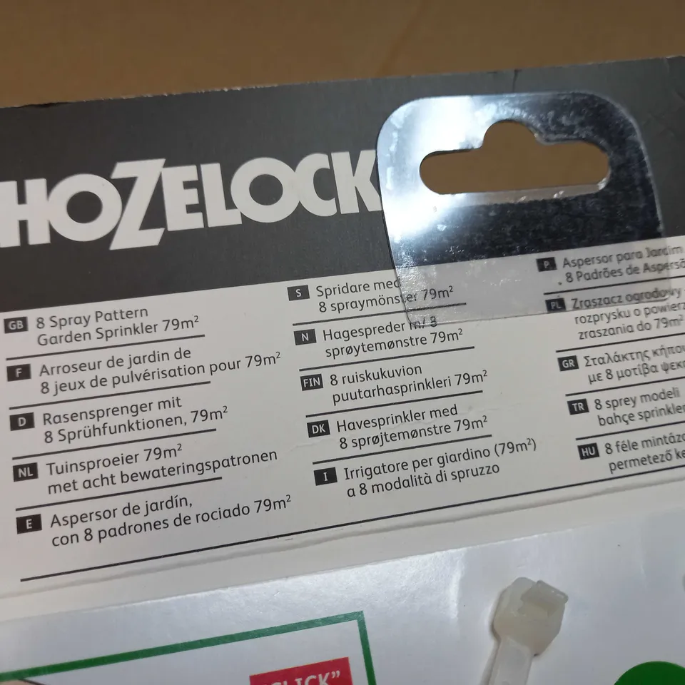 PACKAGED HOZELOCK 8 SPRAY PATTERN GARDEN SPRINKLER