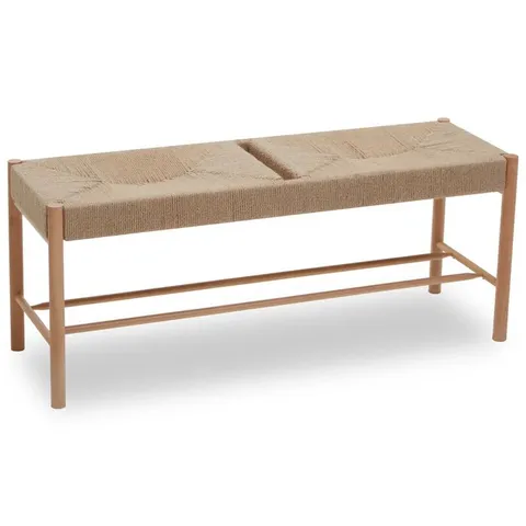 BOXED OBERLANDER WICKER BENCH NATURAL