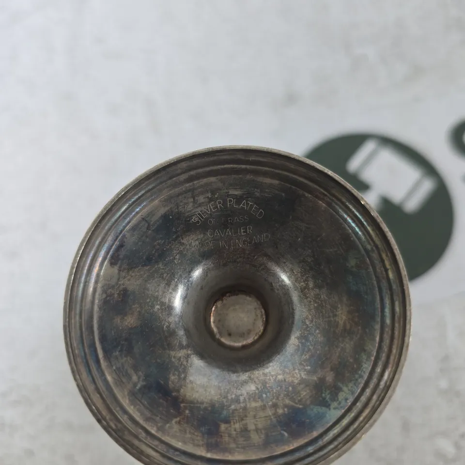 SILVER-PLATED BRASS GOBLET, CAVALIER, MADE IN ENGLAND
