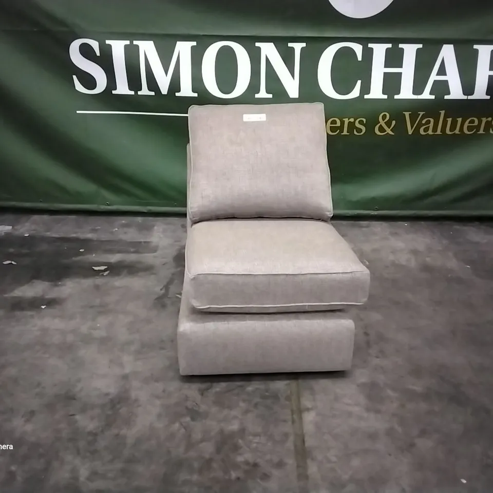 QUALITY DESIGNER STAMFORD MODULER ARMLESS UNIT WOVEN CHENILLE MID NATURAL