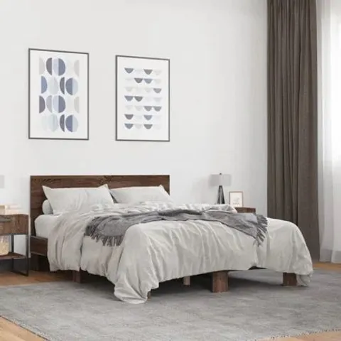 BOXED LATITUDE RUN BED FRAME BROWN OAK (2 BOXES)