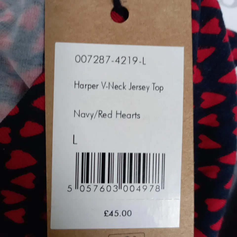 HUSH HARPER V-NECK JERSEY IN NAVY /RED - L