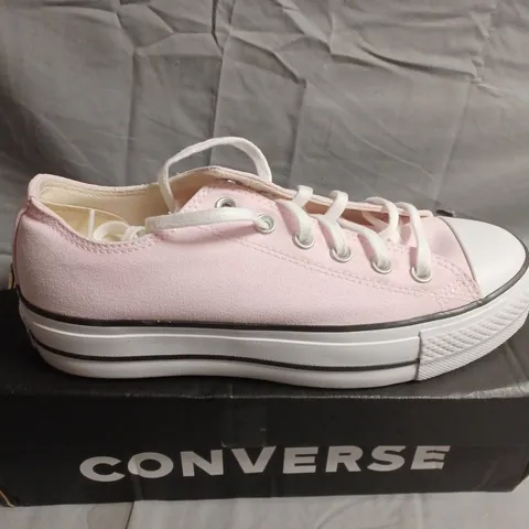 BOXED PAIR OF CONVERSE PINK CANVAS SNEAKERS – LOW TOP - UK SIZE 7