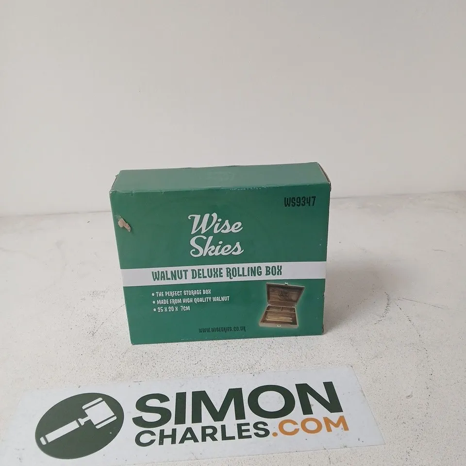 WISE SKIES WALNUT DELUXE ROLLING BOX WS9347