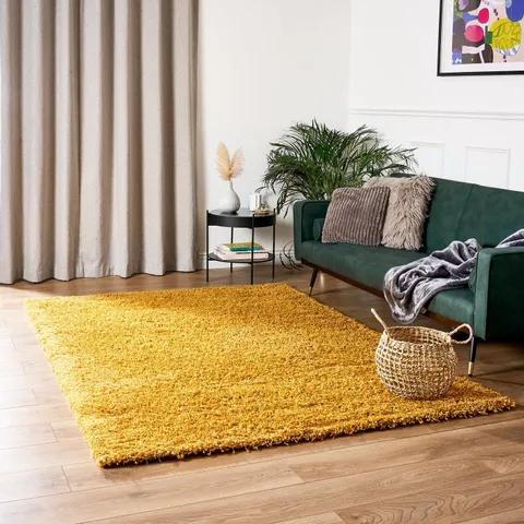 RUG MASTER CALIFORNIA PLAIN GOLD SHAGGY RUG (120X170CM)