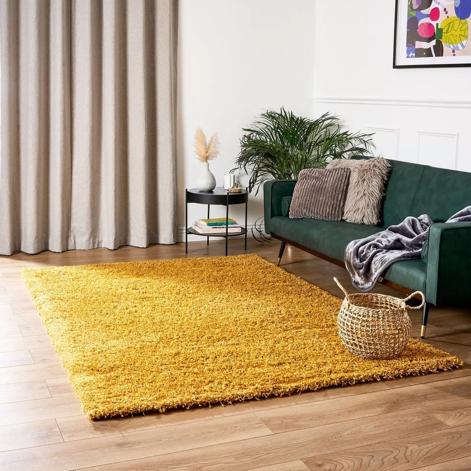 RUG MASTER CALIFORNIA PLAIN GOLD SHAGGY RUG (120X170CM)