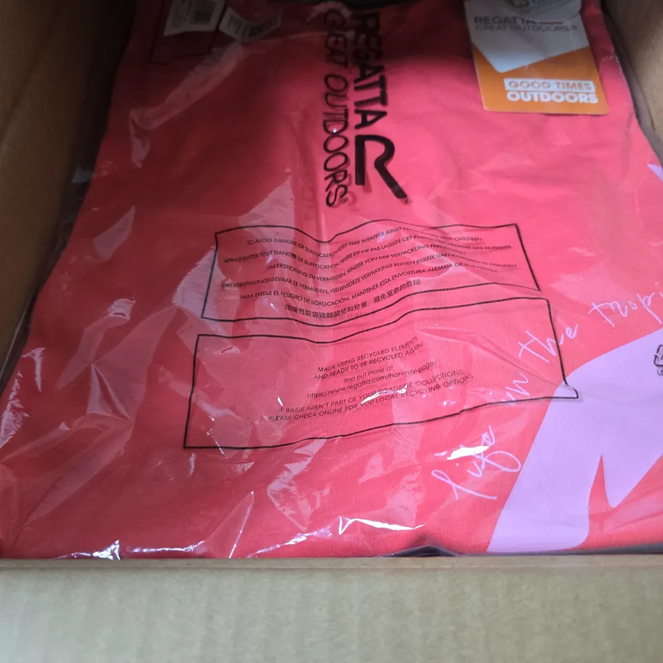 BOX OF APPROXIMATELY 20 BRAND NEW REGATTA FLAURELLE T SHIRT - PEACH - SIZE 10