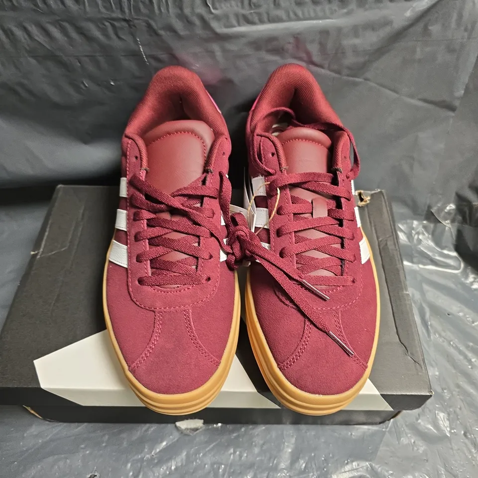 ADIDAS VL COURT BOLD JUNIOR SNEAKERS – BURGUNDY/MAROON UK 5.5