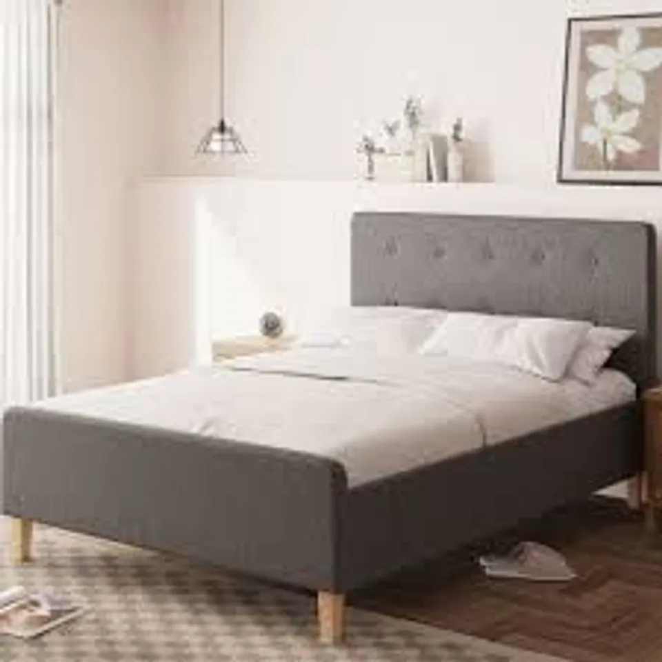 BOXED GFW ASHBOURNE KING SIZE DARK GREY SIDE LIFT OTTOMAN BED (3 BOXES)