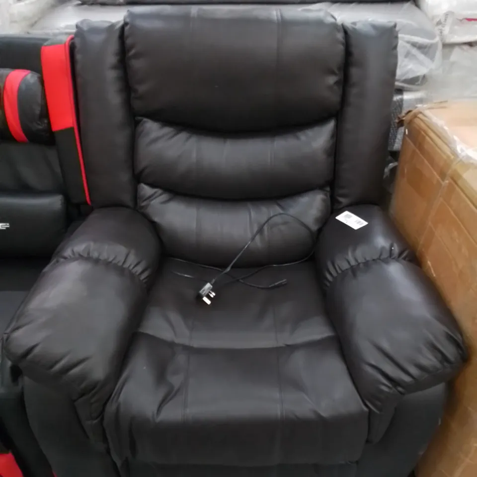 DESIGNER SEATTLE AUTO LEATHER RECLINER CHAIR ARMCHAIR - BROWN