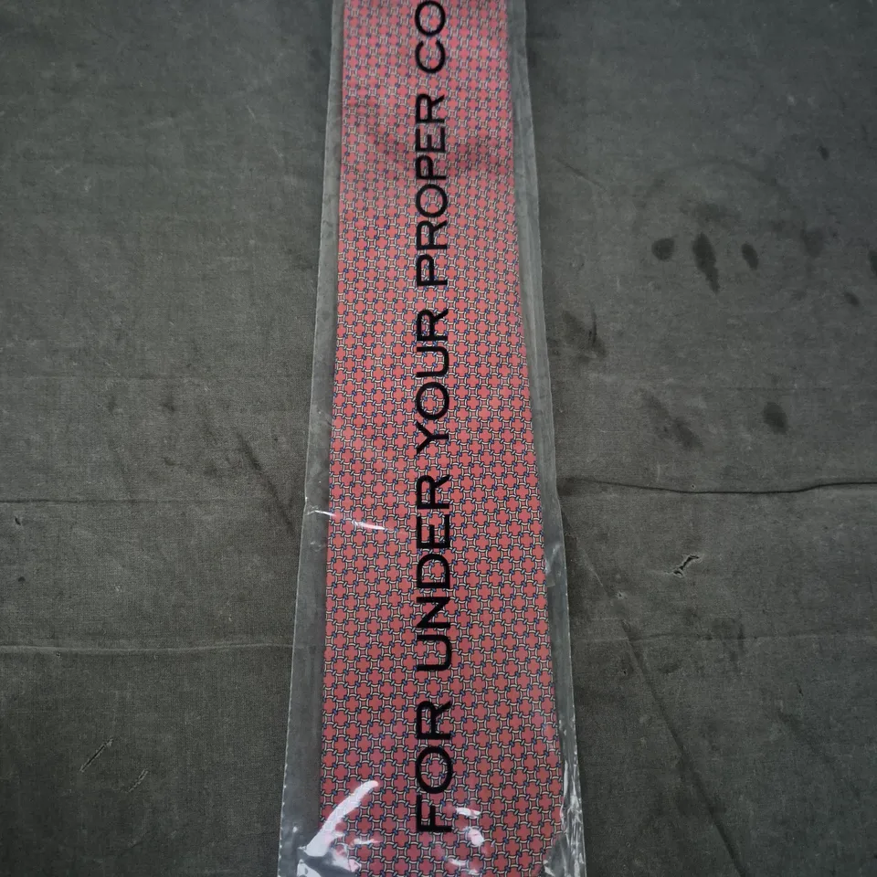 CHARLES TYRWHITT CORAL PINK SILK PRINTED TIE