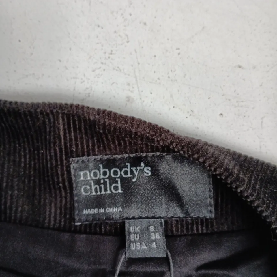 NOBODY'S CHILD MORAY CORD WAISTCOAT – BLACK, UK 8 (EU 36, US 4)
