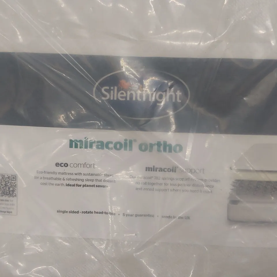 QUALITY BAGGED 6' SUPER KINGSIZE SILENTNIGHT MIRACOIL ORTHO MATTRESS 