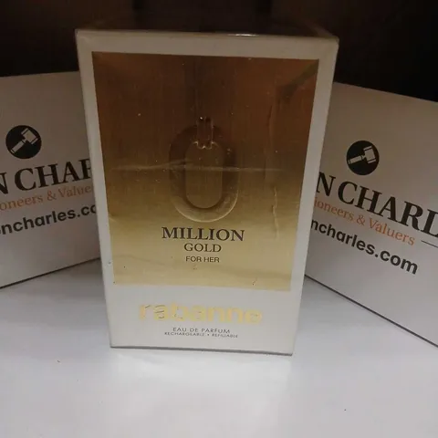 BOXED SEALED RABANNE MILLION GOLD FOR HER EAU DE PARFUM - 90ML