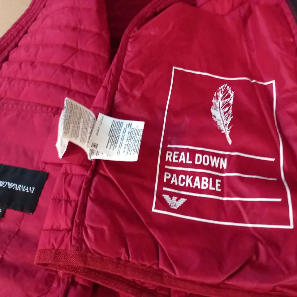 EMPORIO ARMANI INSULATED RED GILET - 48