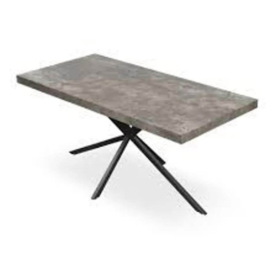 BOXED DONNI DINING TABLE - GREY TOP/BLACK LEGS (2 BOXES)