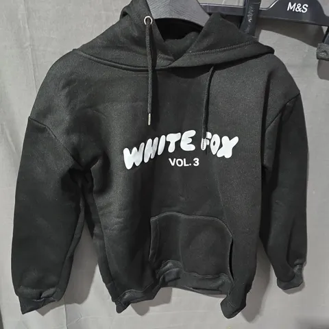 WHITE FOX HOODIE VOL.3 – WOMEN'S BLACK FLEECE HOODIE