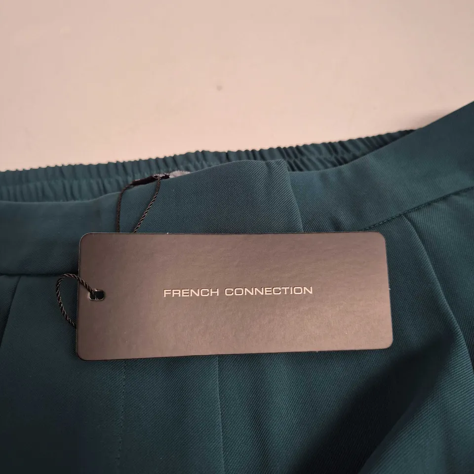 FRENCH CONNECTION VINNIE SUITING WIDE-LEG TROUSERS – RAINFOREST GREEN – UK 10