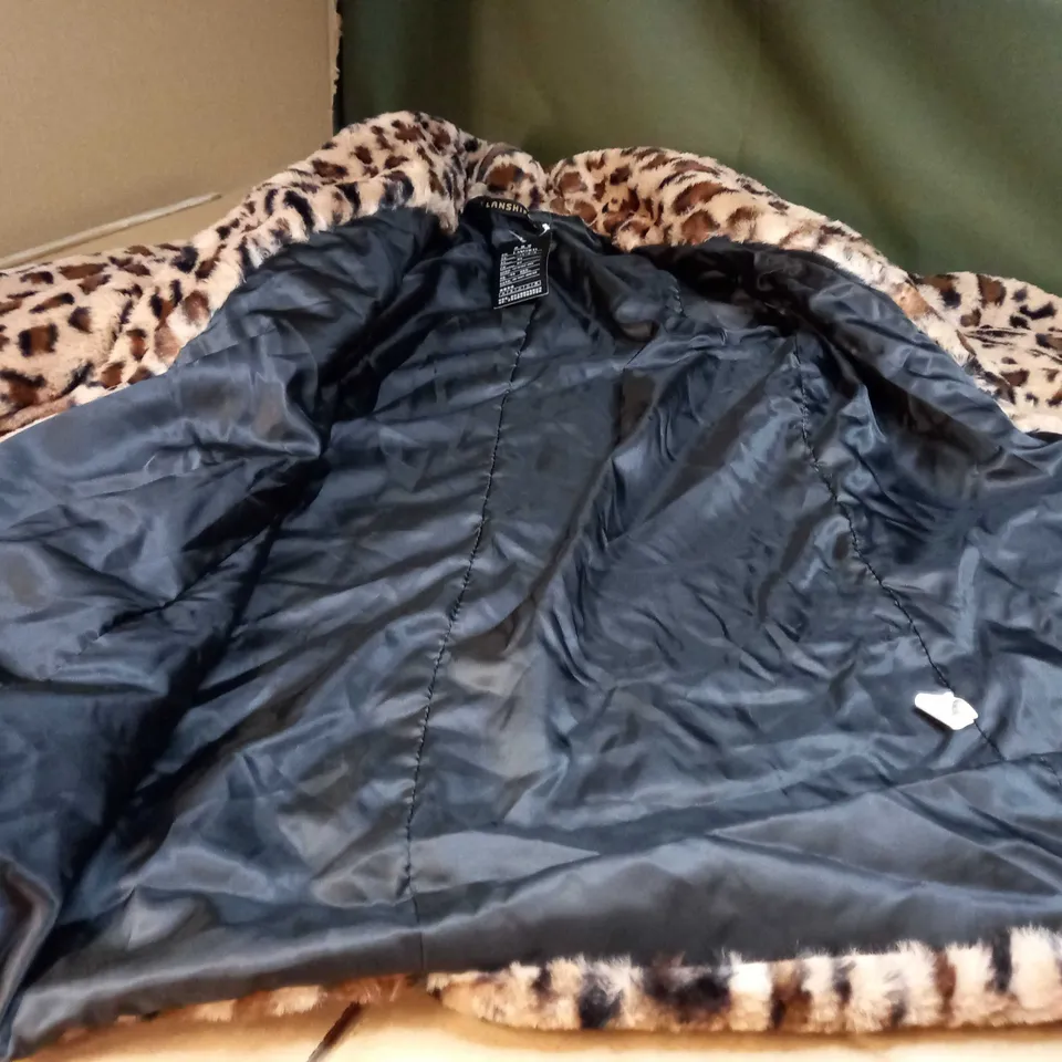 DESIGNER FAUX FUR LEOPARD PRINT COAT - SMALL