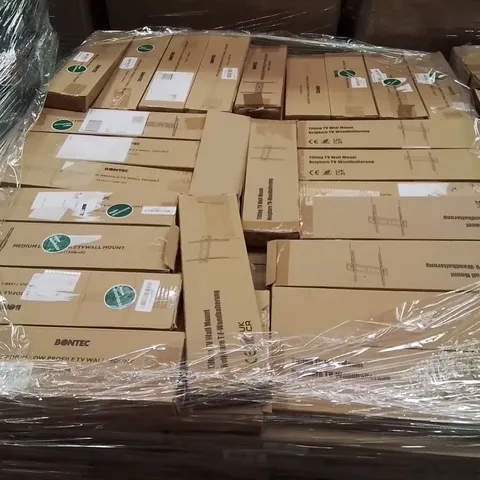 PALLET CONTAINING A LARGE QUANTITY OF TV WALL MOUNTED BRACKETS
