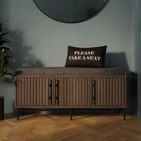 BOXED BRYANT STORAGE BENCH - MANGO WOOD EFFECT (1 BOX)