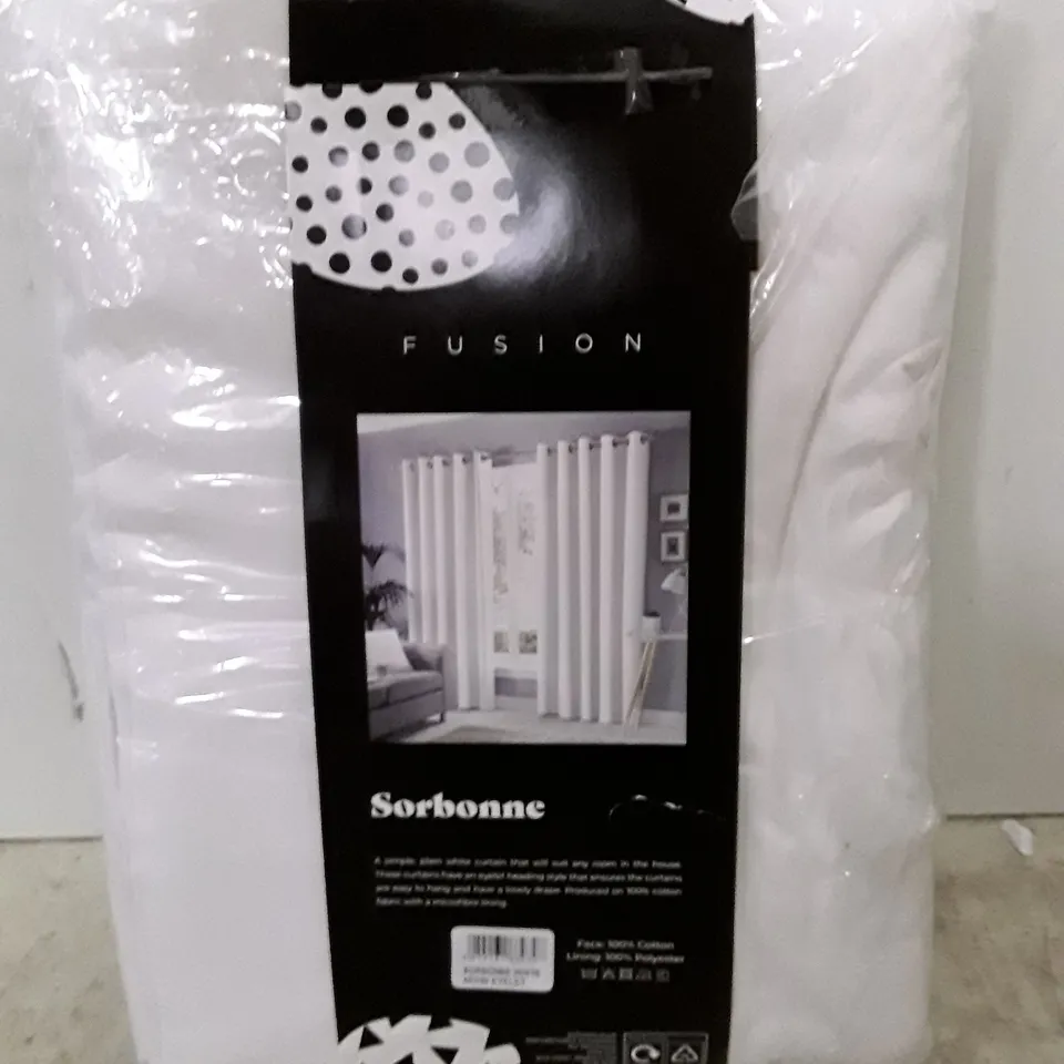 100% COTTON ROOM DARKENING EYELET CURTAINS WHITE