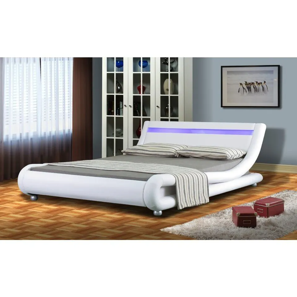 BOXED LOLIAR UPHOLSTERED DOUBLE BEDFRAME (2 BOXES)
