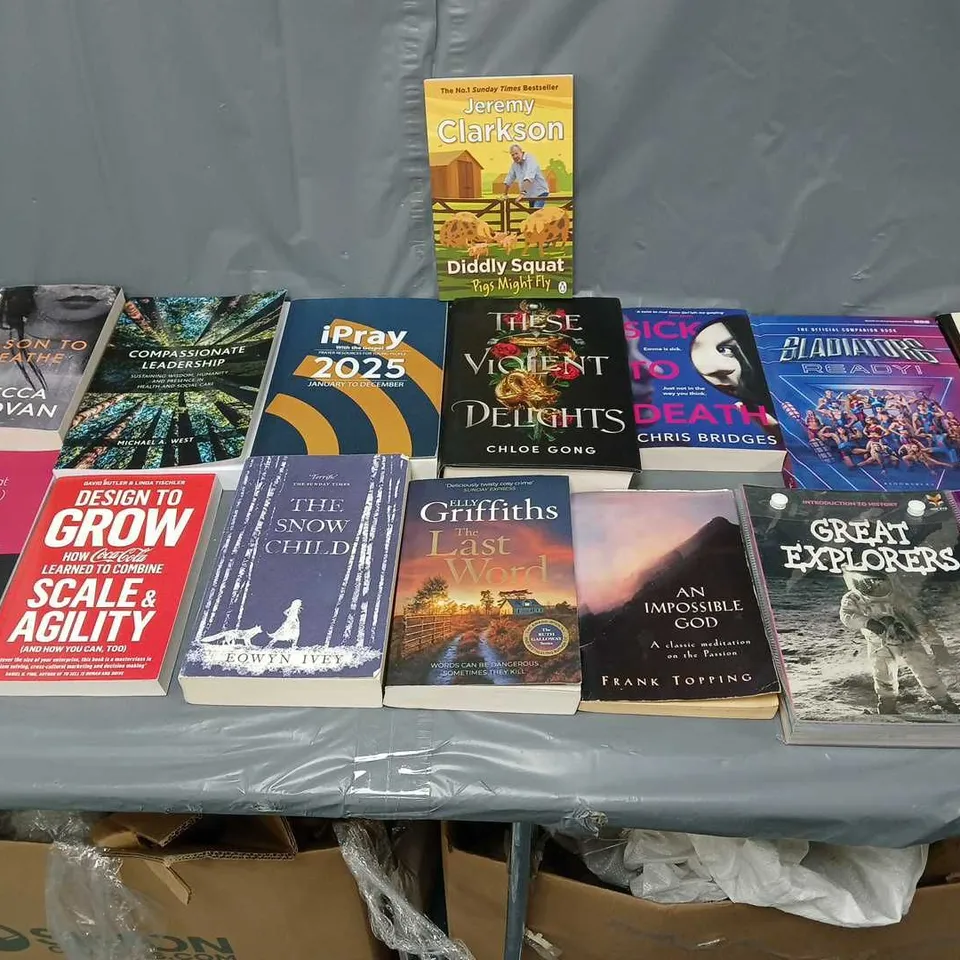 LARGE QUANTITY OF ASSORTED BOOK TO INCLUDE BRANDON SANDERSON, ANA HUANG AND JULIA DONALDSON