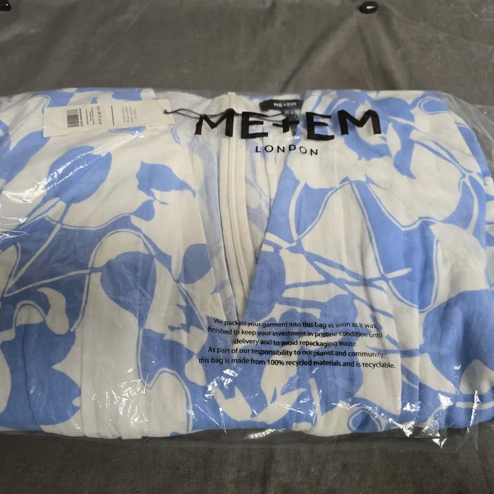 ME+EM LONDON WOMEN'S DRESS - CHEESCLOTH TWO TONE TULIP PRINT MIDI DRESS - UK 10 