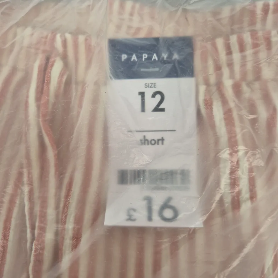 PAPAYA WOMEN’S STRIPED SHORTS – UK SIZE 12