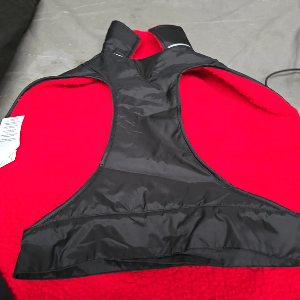 DRYROBE DOG COAT – RNLI CHARITY EDITION, BLACK WITH RED FLEECE LINING SIZE L