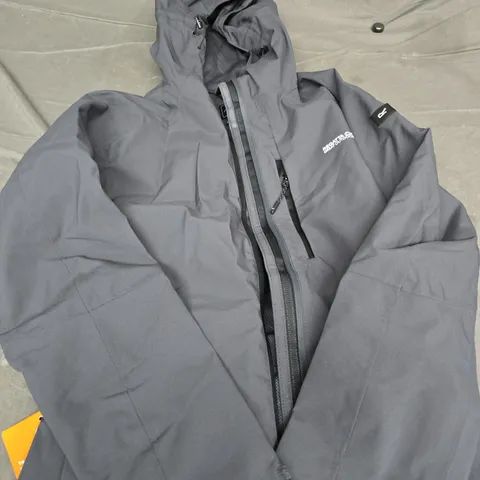 REGATTA BIRCHDALE II WOMEN'S WATERPROOF JACKET – ISOTEX STRETCH 15000, GREY/BLACK, UK 10