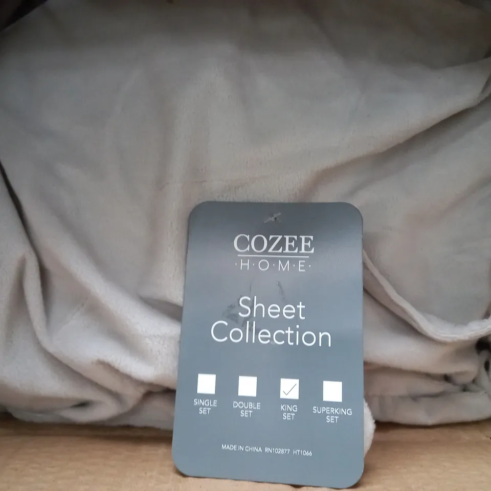 BOXED COZEE HOME SUPER SOFT SHEET IN LIGHT GREY - SUPER KING