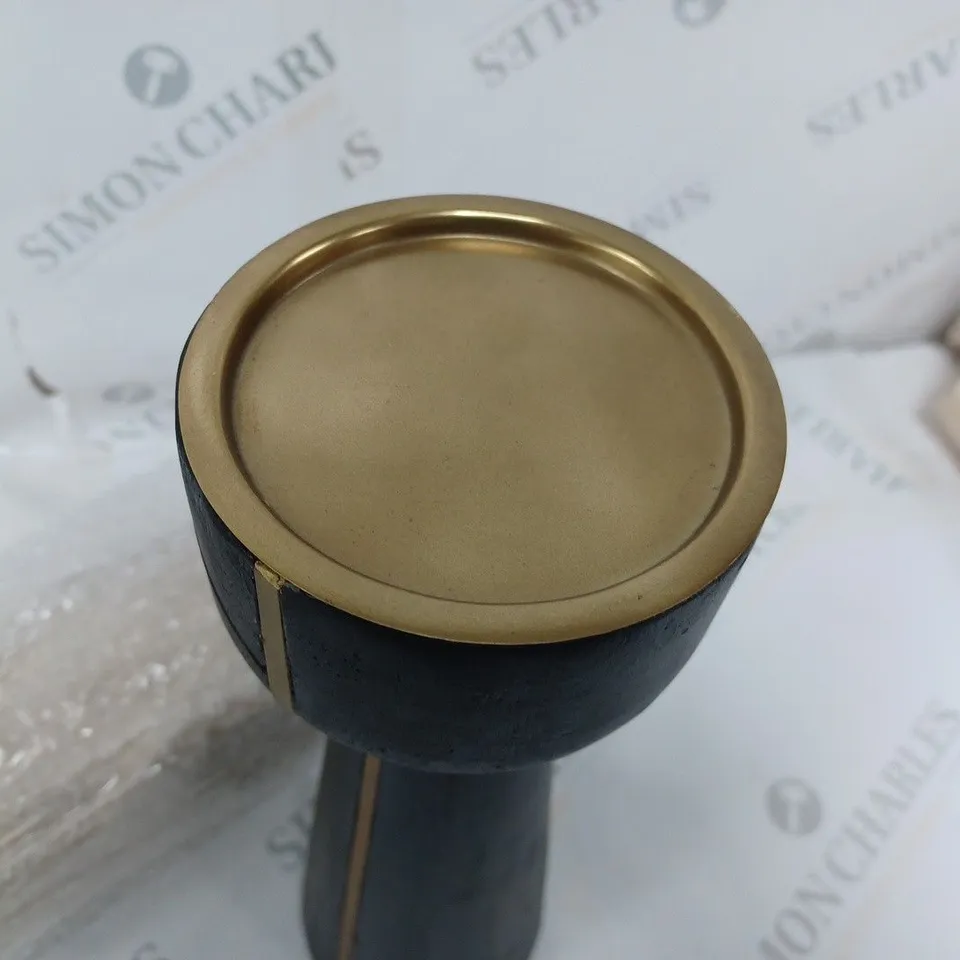 PAIR OF BLACK CANDLE HOLDERS