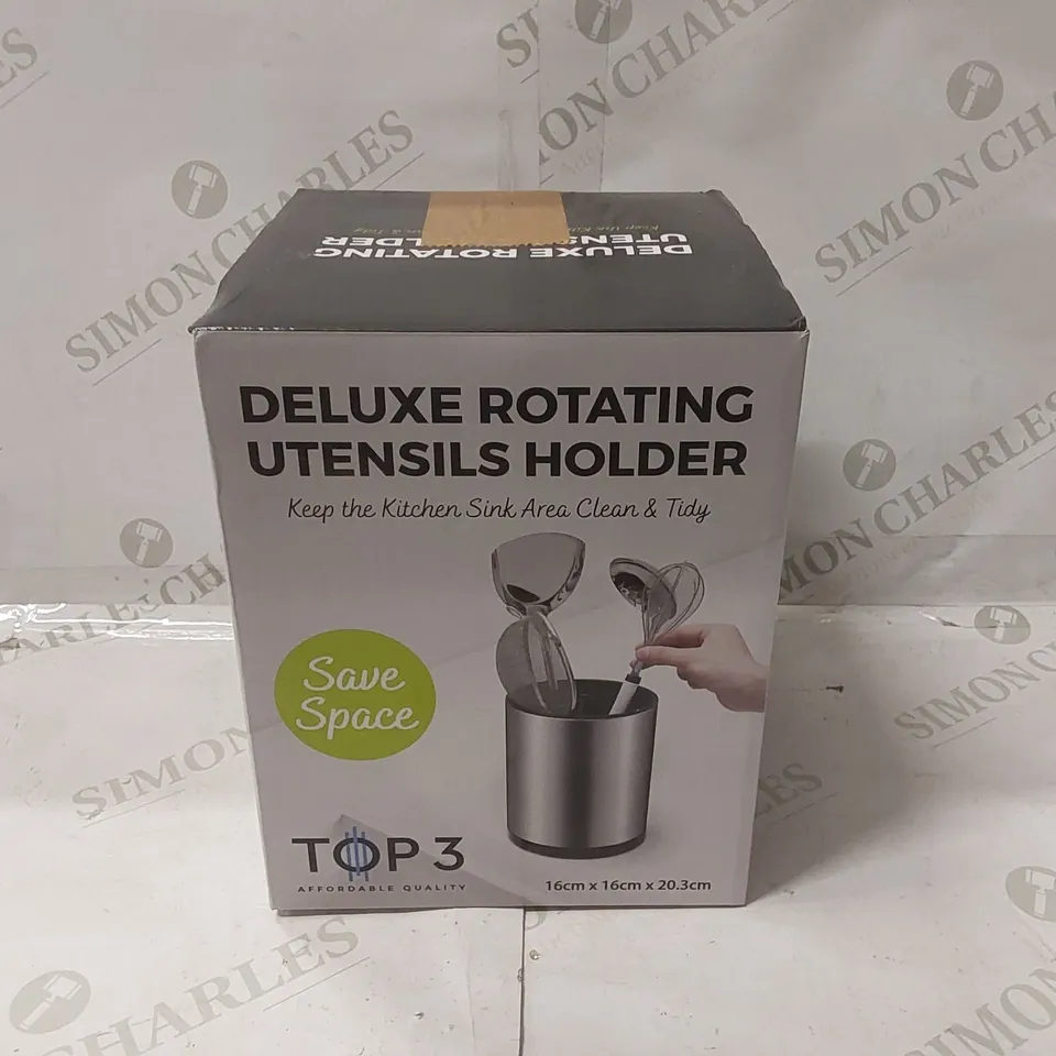 BOXED MANTRARAI ROTATING KITCHEN UTENSIL HOLDER 360 DEGREE SMOOTH ROTATION (1 BOX)