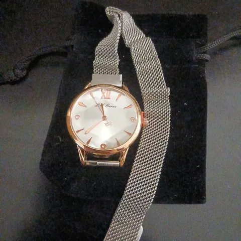  LA BANUS WRISTWATCH WITH SILVER MESH BRACELET AND ROSE-GOLD CASE